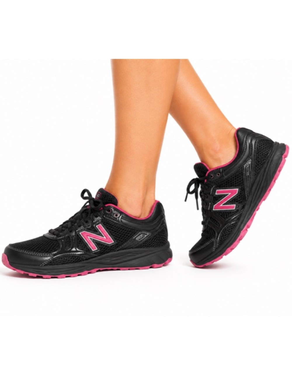 NEW BALANCE Black Fuchsia Light Weight Athletic Sneakers Size 7.5